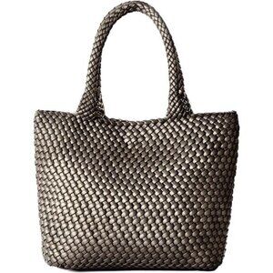 Woven Tote Bag for Women A - Silver
